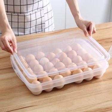Imagem de Caixa de Ovos Armazenamento para Geladeira Doméstica Cozinha Bandeja Portátil Múltiplas Camadas com Grelhas 34 Células