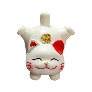 Imagem de MotiveTech Estatueta de Gato Da Sorte em Miniatura, Decoração de Mesa, Figura Fofa E Versátil para Lareira, Carro, de Navegação Ou Mesa de Trabalho, Style D