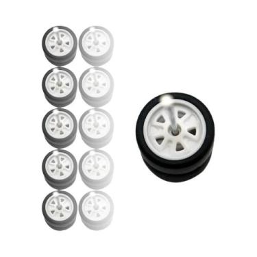 Imagem de Rodas De Modelo De Brinquedo Em Escala 1/64 Com Pneus De Borracha Liso