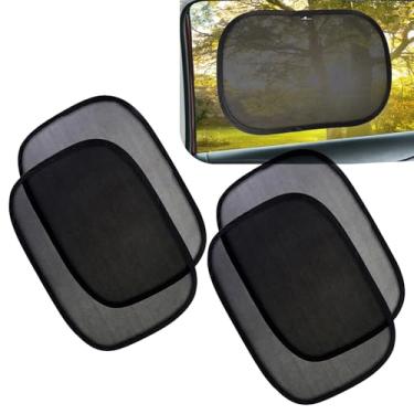 Imagem de Para-sol para janela lateral de quatro peças, persianas de janela de carro para bebês, proteção interna de resfriamento com proteção interna dobrável frontal e traseira, persiana de janela de carro de
