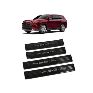 Imagem de GZBFTDH Protetor de entrada de porta de carro, para Toyota New Grand HighlanderKick 2024 2025 2026 painéis placa de proteção 4 peças, capa protetora de peitoril de porta de carro de aço inoxidável