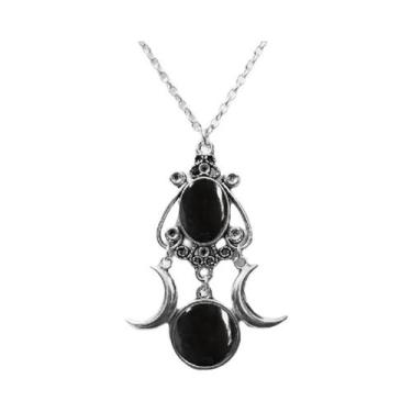 Imagem de Colar Feminino Retrô De Ametista Com Estampa De Deusa Da Lua, Joia Cri