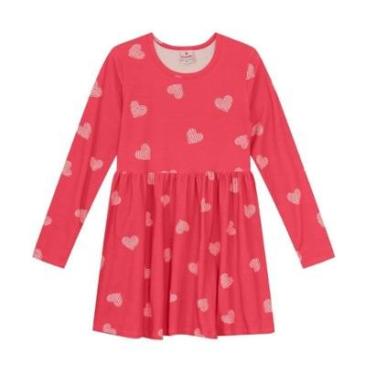 Imagem de Vestido Infantil com Estampa Rotativa Corações Brandili-Feminino