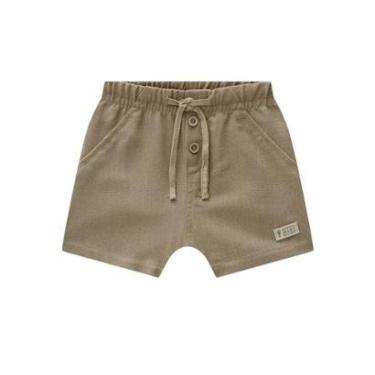 Imagem de Bermuda Linho Bebê Menino Onda Marinha Marrom-Masculino