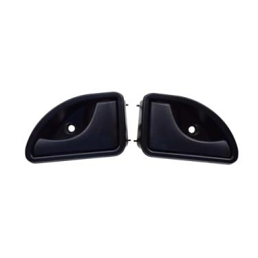Imagem de 2 peças cinza/bege/preto compatível com renault kangoo 1997-2019/twingo 1997-2003 iniside interior maçaneta da porta do carro frontal esquerda e direita(Black Pair)