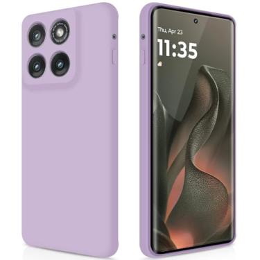 Imagem de GiiYoon Capa de silicone compatível com Motorola Moto G Edge 2025 5G, capa de telefone de toque macio sedoso de corpo inteiro com proteção para câmera, capa à prova de choque com forro de microfibra