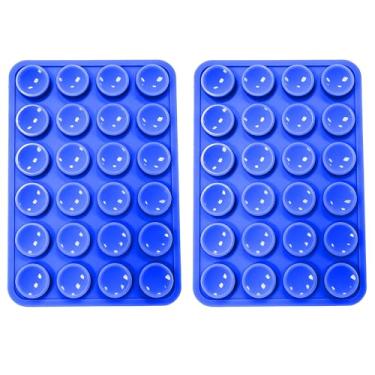 Imagem de Suporte de telefone com sucção dupla face de silicone, 2 peças, aderência adesiva removível, acessório de selfie e vídeo com as mãos livres, suporte de sucção de telefone TikTok tendência para iPhone