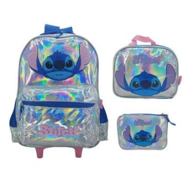 Imagem de Kit Mochila De Rodinha Lancheira e Estojo Stitch 41682-Feminino