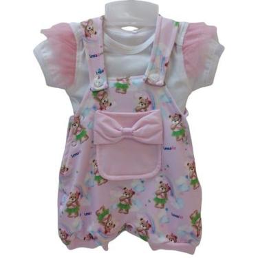 Imagem de Conjunto Luxo Jardineira + Body Bebê Menina Lessa Kids 8792-Feminino