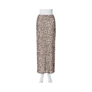 Imagem de Blusa Feminina De Tule Com Estampa De Leopardo, Decote Ombro a Ombro, 