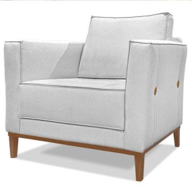 Imagem de Poltrona Decorativa Balli 1 Lugar Pes Madeira Linho Grigio Ezz Grigio 