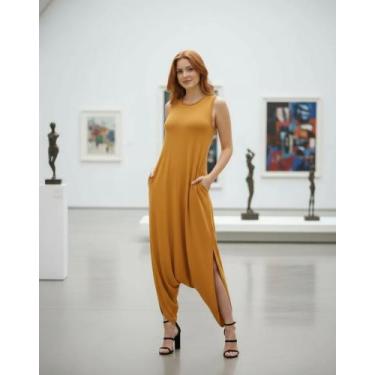 Imagem de Macacão Saruel Regata com Bolso - modanascimento, Mostarda, P