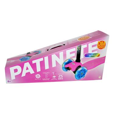 Imagem de Patinete Radical 3 Rodas New Plus Rosa Com Led - Dm Toys