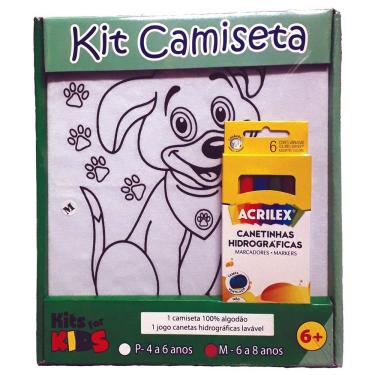 Imagem de Kit Pintura em Camiseta - Cachorro - Tamanho P de 4 a 6 anos - Kits for Kids