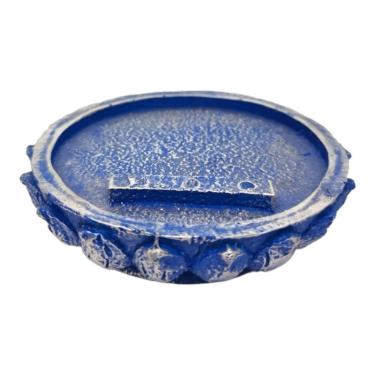 Imagem de Incensário Redondo 8cm 3 Varetas Universal Azul Esc Resina