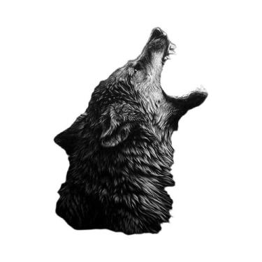 Imagem de Pôster De Lobo Preto, Animal Selvagem Predador, Arte Moderna Para Deco