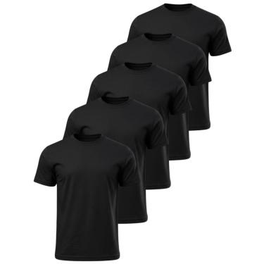 Imagem de Kit 5 Camisetas Básicas Lisas Casual Tradicional Algodão-Masculino