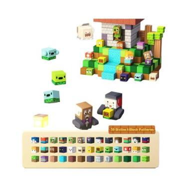 Imagem de Conjunto De Blocos Magnéticos Rosa Para Crianças, Brinquedo De Plantas