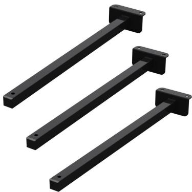 Imagem de 03 Suportes Refletor Fachada Banner Braço 20cm 03 Cj - Preto