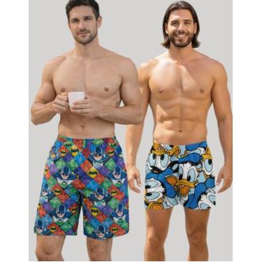 Imagem de Kit 2 Samba Canção Masculino Estampado Confortável  Tecido Macio, Cint