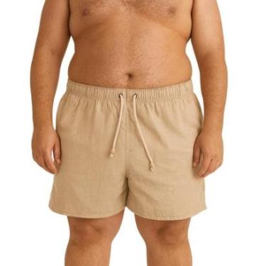 Imagem de Bermuda Masculina Plus Size em Linho com Cós Ajustável e Uso Casual-Masculino