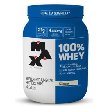 Imagem de 100% Whey Max Titanium Suplemento Em Pó - 450g