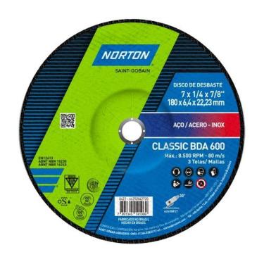 Imagem de Disco De Desbaste 7'' Norton Para Solda De Aço - 178mm Diâmetro 5,4mm Espessura