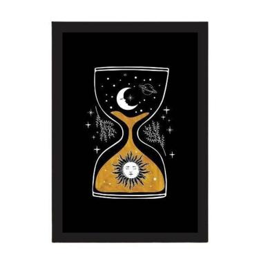 Imagem de Quadro Decorativo Ampulheta Universo 33X24 Com Vidro - Preta