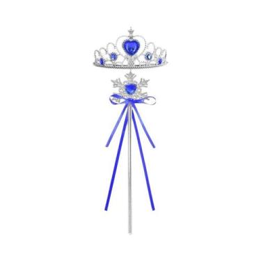 Imagem de Tiara De Cristal Com Strass Para Meninas E Varinha Mágica, Acessório D