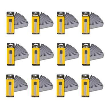 Imagem de Kit 120 Lâminas Estilete Profissional 18mm 7 Segmentos - Vonder