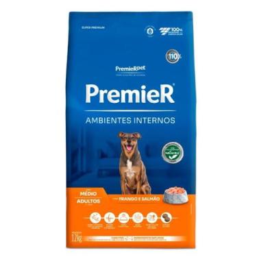Imagem de Ração Premier Ambientes Internos Cães Adultos Porte Médio Frango e Sal