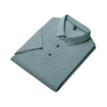 Imagem de Camisa Polo Masculina Estampada Casual De Negócios Com Manga Curta 202