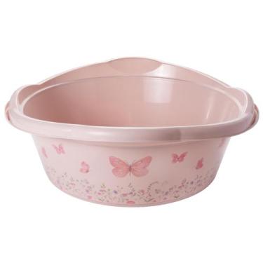 Imagem de Bacia de Bebê Infantil Decorada Ursinho 17,5 Litros PlasUtil Azul e Ro