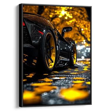 Imagem de Quadro decorativo Carro Brilhante Nas Folhas de Outono - Art Canvas, 1