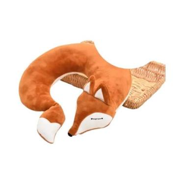 Imagem de Almofada De Pescoço Em Formato De U De Raposa Fofa, Algodão Pelúcia, P
