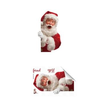 Imagem de Adesivo De Janela Removível De PVC Com Papai Noel Para Decoração De Vi