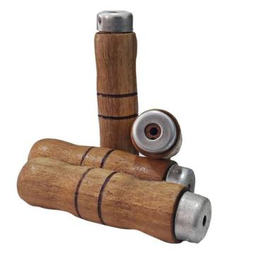 Imagem de 4 Cabos De Madeira Com Anilha Para Espeto Grelha Churrasco - NEI DOS C