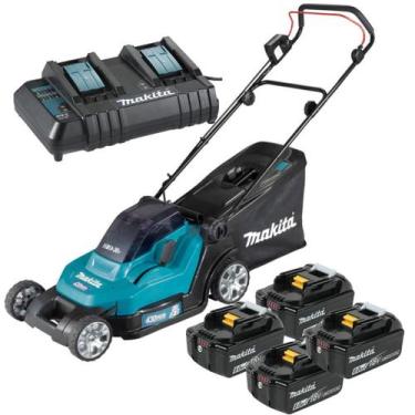 Imagem de Cortador De Grama 4 Baterias 18v 6ah Makita Dlm432z Com Carregador Dup