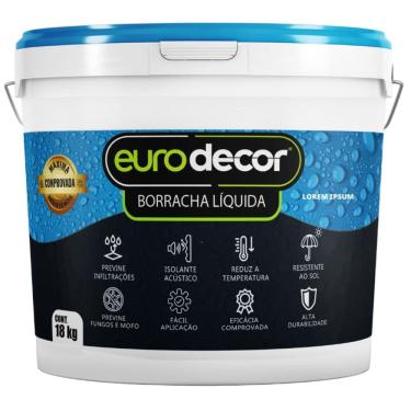 Imagem de Borracha Líquida Impermeabilizante com 18 Kilos Preta - 03.01.01.0042 - EURODECOR