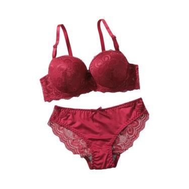 Imagem de Conjunto De Sutiã Sexy De Renda Para Mulheres, 2 Peças, Lingerie Com E