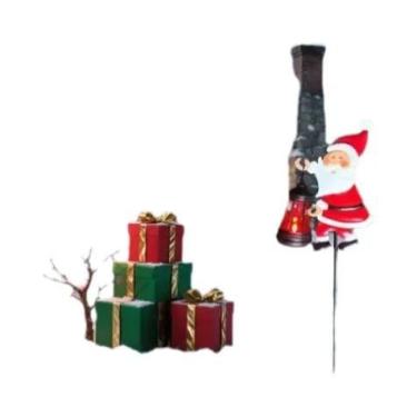 Imagem de Luminária Solar Papai Noel Para Jardim, Decoração Noturna Para Quintal