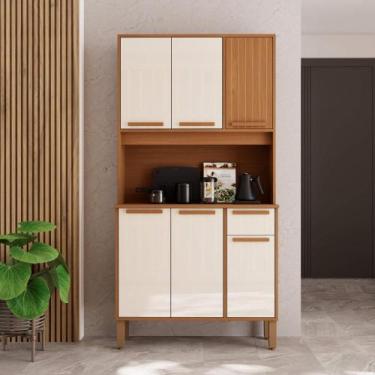 Imagem de Armário De Cozinha Compacta Fidelitá Bari 90cm 6 Portas 1 Gaveta Com T