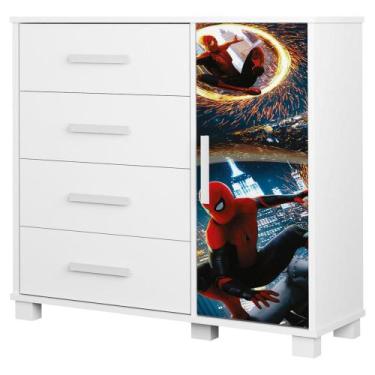 Imagem de Comoda 4 Gavetas 1 Porta MDF 81 cm Livia Decmade - Milani Store, Aranh