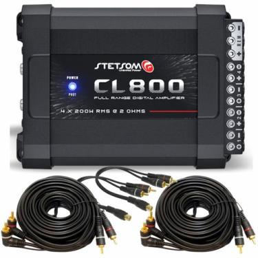 Imagem de Kit Modulo Amplificador Stetsom CL800.4 800 Watts Rms com 2 Cabos Rca 