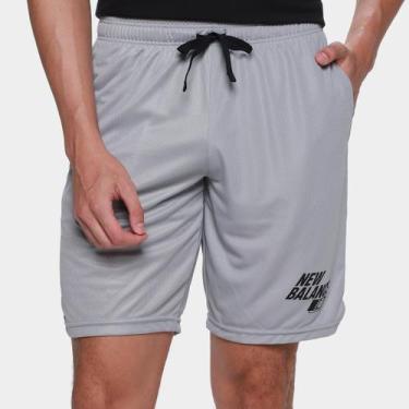 Imagem de Bermuda New Balance Graphic 9 Masculina, Cinza claro, G