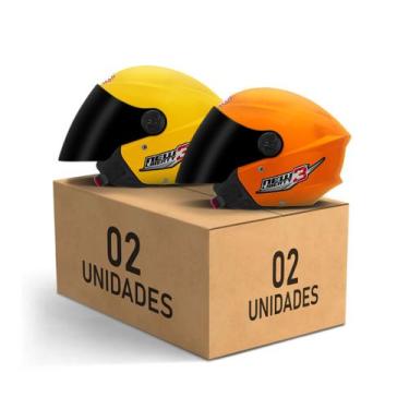 Imagem de Kit 2 Capacetes New Liberty 3 Aberto Viseira Fumê Pro Tork Masculino F