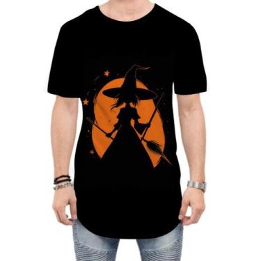 Imagem de Camiseta Longline Bruxa Halloween Laranja Festa 7 - Kasubeck Store, GG