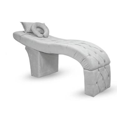 Imagem de Maca Estética Bela Para Extensão De Cílios Veludo Cinza - SOFA STORE