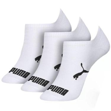 Imagem de Meia Puma Sapatilha Esportiva Kit Com 3 Pares 4515 4755 Unisex, Branco