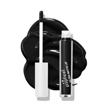 Imagem de Batom Labial Preto POPFEEL Brilho Fosco Preto - Beili, Preto, tamanho 
